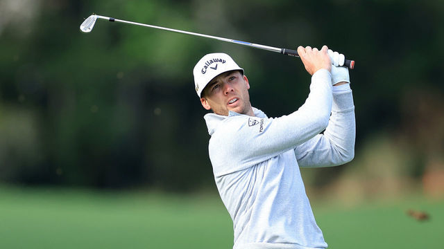 PONTE VEDRA BEACH, FLORIDA - MARCH 13: Sam Burns of The United States plays his second shot on the par 4, seventh hole during the weather delayed completion of the second round of THE PLAYERS Championship at TPC Sawgrass on March 13, 2022 in Ponte Vedra Beach, Florida.