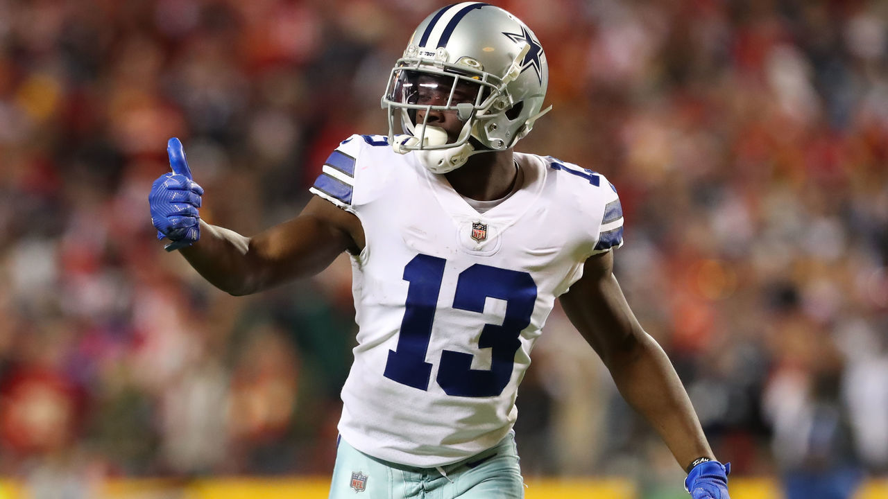 KANSAS CITY, MO - NOVEMBER 21: Dallas Cowboys wide receiver Michael Gallup (13) before the snap in the third quarter of an NFL football game between the Dallas Cowboys and Kansas City Chiefs on Nov 21, 2021 at GEHA Field at Arrowhead Stadium in Kansas City, MO.