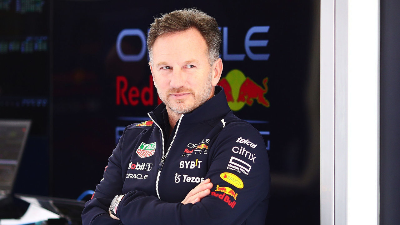 BARCELONA, SPAIN - FEBRUARY 23: Christian Horner of Red Bull is seen during Day One of F1 Testing at Circuit de Barcelona-Catalunya on February 23, 2022 in Barcelona, Spain.