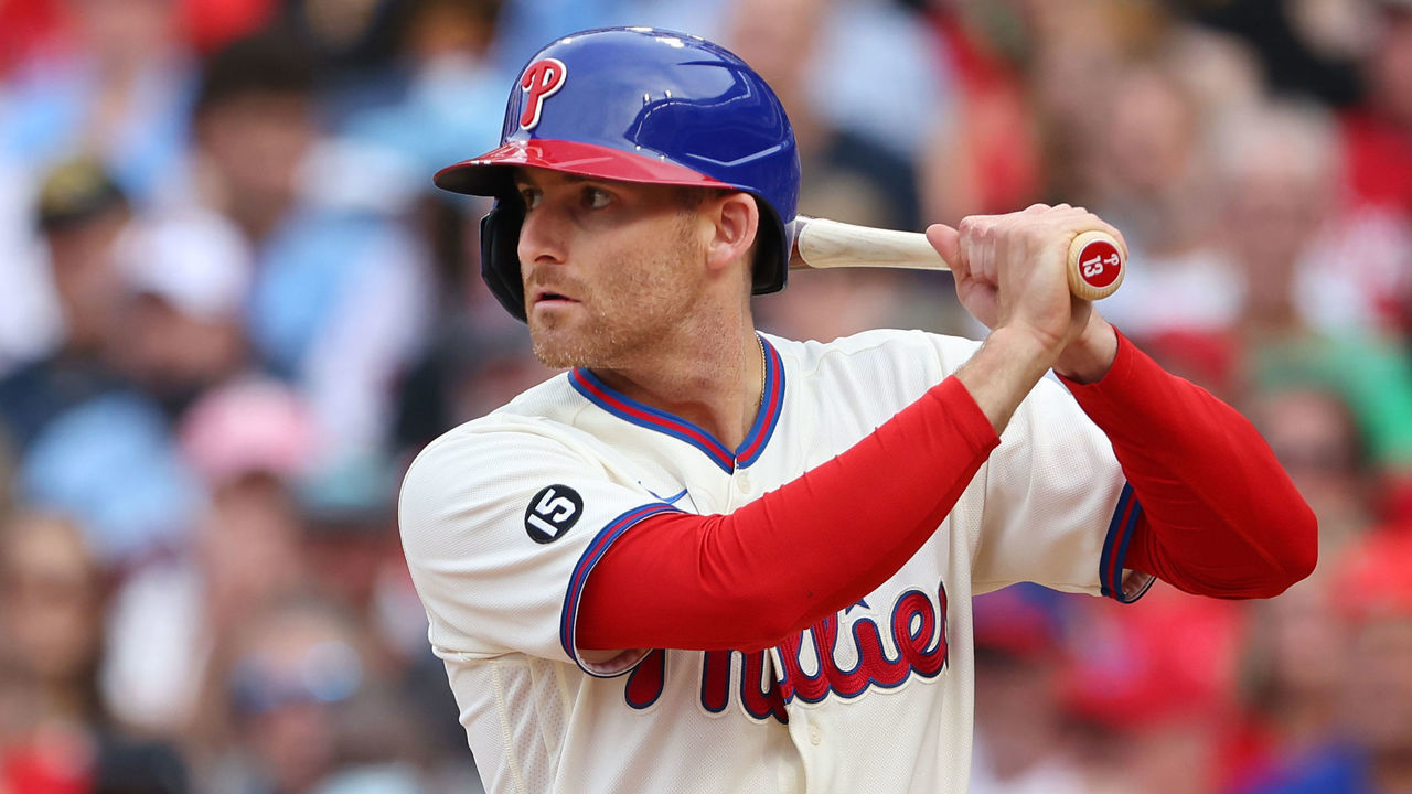 PHILADELPHIA, PA - SEPTEMBER 25: Brad Miller #13 of the Philadelphia Phillies in action during a game against the Pittsburgh Pirates at Citizens Bank Park on September 25, 2021 in Philadelphia, Pennsylvania.