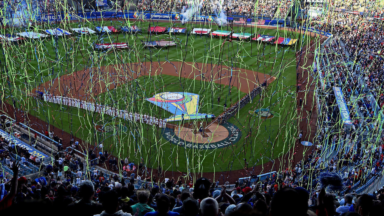 LOS ANGELES, CA - MARCH 22: General view of Dodger Stadium for the final game of the 2017 World Baseball Classic between Puerto Rico and the United States March 22, 2017 in Los Angeles, California.