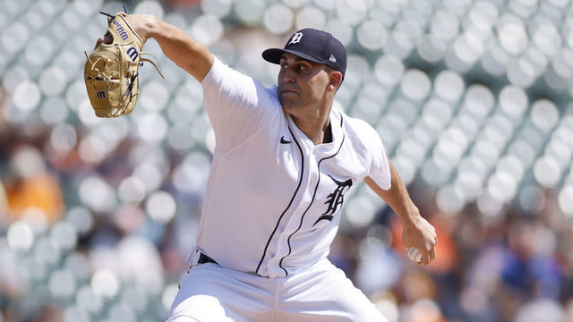DETROIT, MI - AUGUST 29: Detroit Tigers Starting pitcher Matthew Boyd (48) delivers a pitch in the first inning of an MLB game against the Toronto Blue Jays on August 29, 2021 at Comerica Park in Detroit, Michigan.