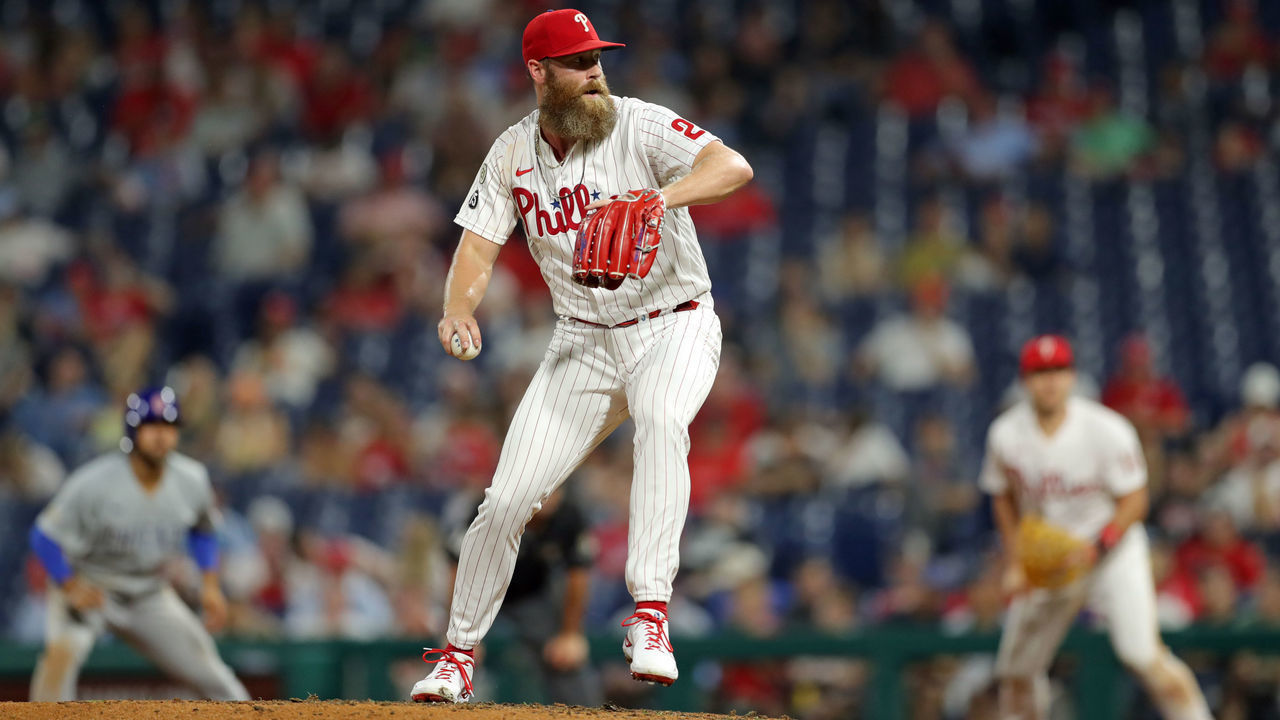 PHILADELPHIA, PA - SEPTEMBER 15: Jose Archie Bradley #23 of the Philadelphia Phillies throws a pitch during a game against the Chicago Cubs at Citizens Bank Park on September 15, 2021 in Philadelphia, Pennsylvania. The Phillies won 6-5.