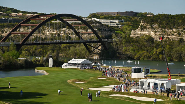 AUSTIN, TX - MARCH 28: Scottie Scheffler hits a shot on the 12th fairway during the championship match at the World Golf Championships-Dell Technologies Match Play at Austin Country Club on March 28, 2021 in Austin, Texas.