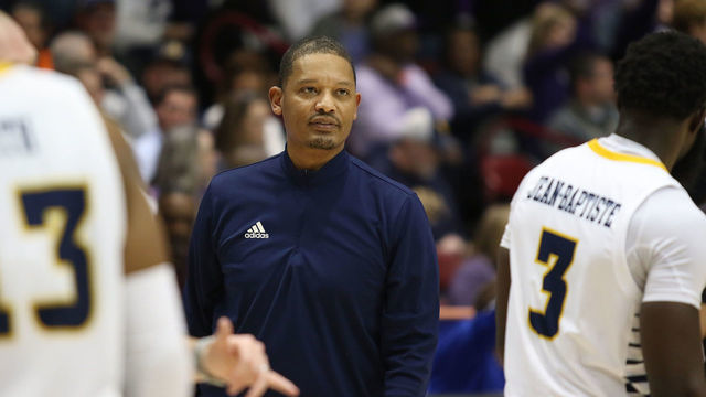 ASHEVILLE, NC - MARCH 07: Chattanooga head coach Lamont Paris during the Southern Conference Men's Basketball Championship game between the Furman Paladins and the UT Chattanooga Mocs on March 7, 2022, at the Harrah's Cherokee Center in Ashville, N.C.