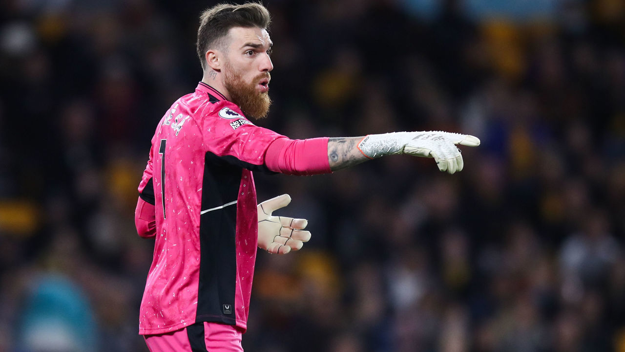 Wolverhampton Wanderers goalkeeper Jose Sa during the Premier League match at Molineux Stadium, Wolverhampton. Picture date: Friday March 18, 2022.
