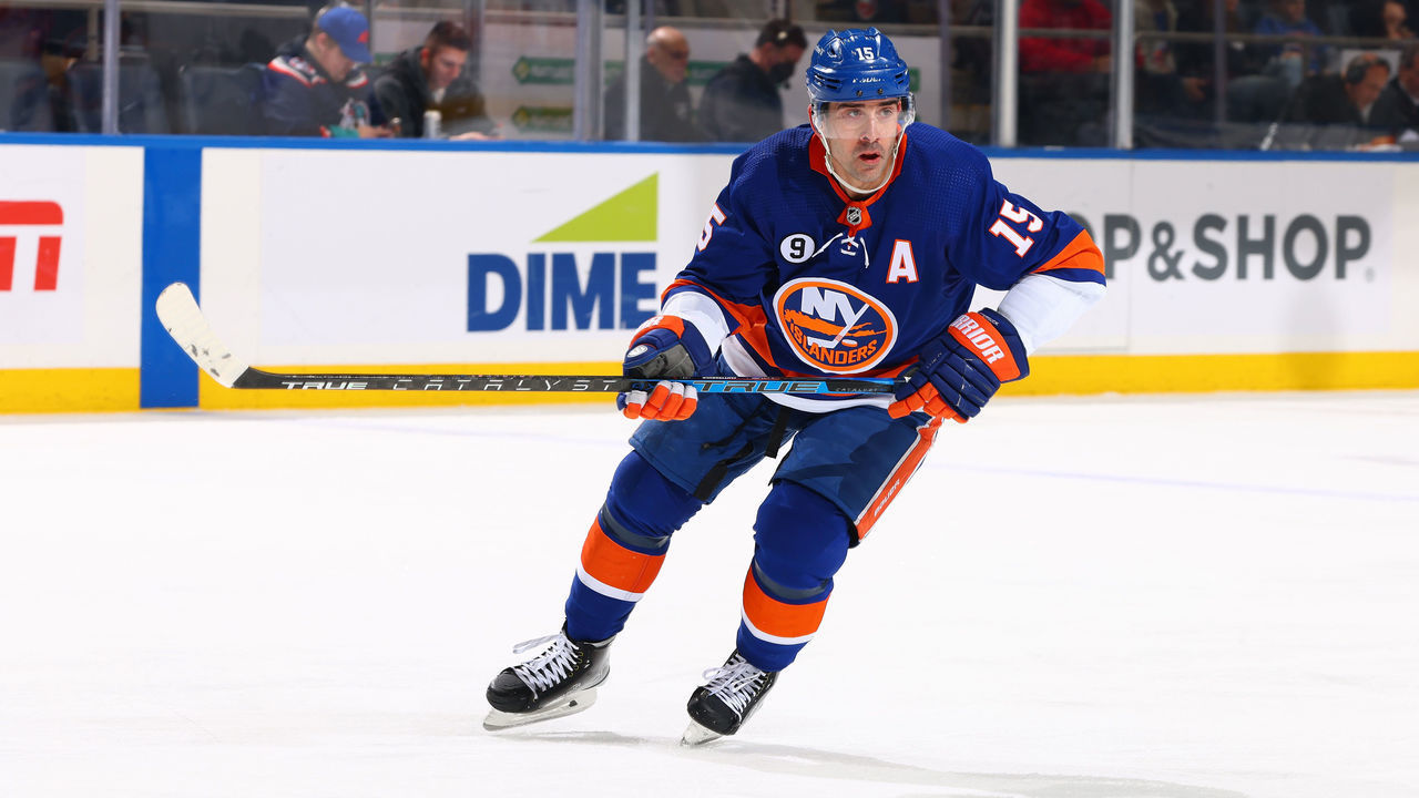 ELMONT, NEW YORK - MARCH 07: Cal Clutterbuck #15 of the New York Islanders skates against Colorado Avalanche at UBS Arena on March 07, 2022 in Elmont, New York.