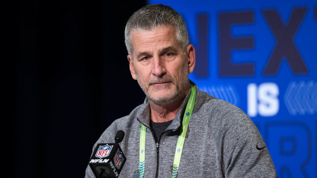 INDIANAPOLIS, IN - MARCH 01: Indianapolis Colts head coach Frank Reich answers questions from the media during the NFL Scouting Combine on March 1, 2022, at the Indiana Convention Center in Indianapolis, IN.