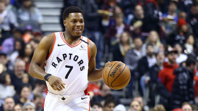 TORONTO, ON - JANUARY 12: Kyle Lowry #7 of the Toronto Raptors dribbles the ball during the first half of an NBA game against the San Antonio Spurs at Scotiabank Arena on January 12, 2020 in Toronto, Canada.