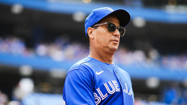 TORONTO, ONTARIO - SEPTEMBER 15: Charlie Montoyo manager of the Toronto Blue Jays walks out of the dugout before playing the Tampa Bay Rays in their MLB game at the Rogers Centre on September 15, 2021 in Toronto, Ontario, Canada.