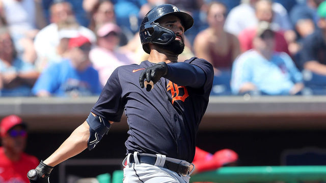 CLEARWATER, FL - MARCH 30: Riley Greene (31) of the Tigers at bat during the spring training game between the Detroit Tigers and the Philadelphia Phillies on March 30, 2022 at BayCare Ballpark in Clearwater, Florida.