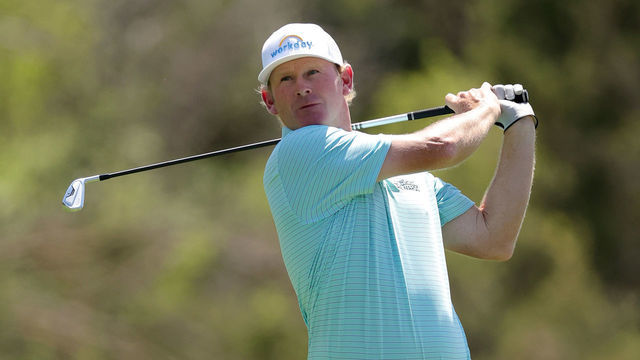 SAN ANTONIO, TEXAS - APRIL 02: Brandt Snedeker plays his shot on the eighth hole during the third round of the Valero Texas Open at TPC San Antonio on April 02, 2022 in San Antonio, Texas.