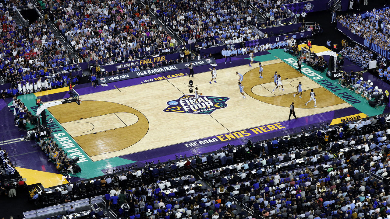 NEW ORLEANS, LOUISIANA - APRIL 02: A general view on the game between the North Carolina Tar Heels and Duke Blue Devils in the first half during the 2022 NCAA Men's Basketball Tournament Final Four semifinal at Caesars Superdome on April 02, 2022 in New Orleans, Louisiana.