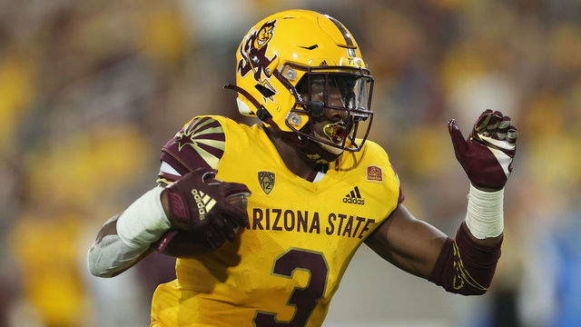 TEMPE, ARIZONA - SEPTEMBER 25: Running back Rachaad White #3 of the Arizona State Sun Devils rushes the football against the Colorado Buffaloes during the NCAAF game at Sun Devil Stadium on September 25, 2021 in Tempe, Arizona. The Sun Devils defeated the Buffaloes 35-13.