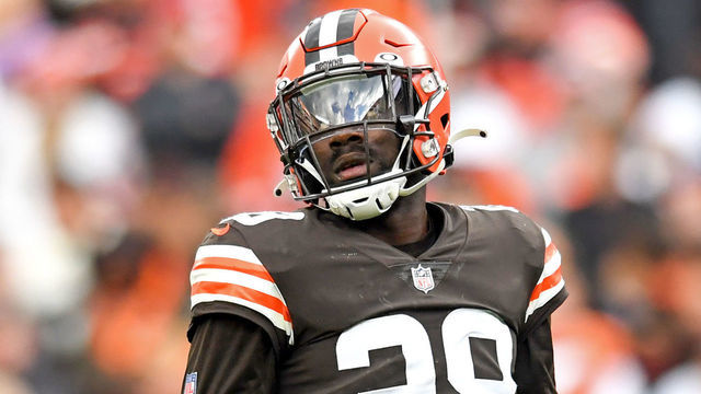 CLEVELAND, OH - OCTOBER 17: Jeremiah Owusu-Koramoah #28 of the Cleveland Browns looks on in the second quarter against the Arizona Cardinals at FirstEnergy Stadium on October 17, 2021 in Cleveland, Ohio.