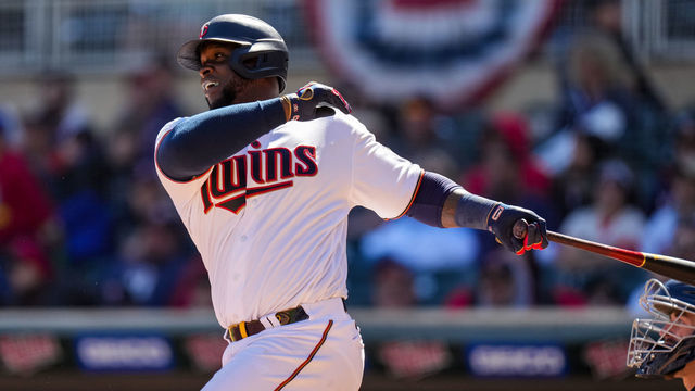 MINNEAPOLIS, MN - APRIL 09: Miguel Sanó #22 of the Minnesota Twins bats against the Seattle Mariners on April 9, 2022 at Target Field in Minneapolis, Minnesota.