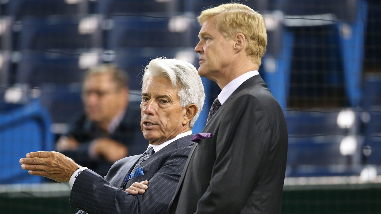 TORONTO, CANADA - APRIL 16: Former players and Sportsnet broadcasters Buck Martinez and Pat Tabler before the Toronto Blue Jays MLB game against the Tampa Bay Rays on April 16, 2015 at Rogers Centre in Toronto, Ontario, Canada.