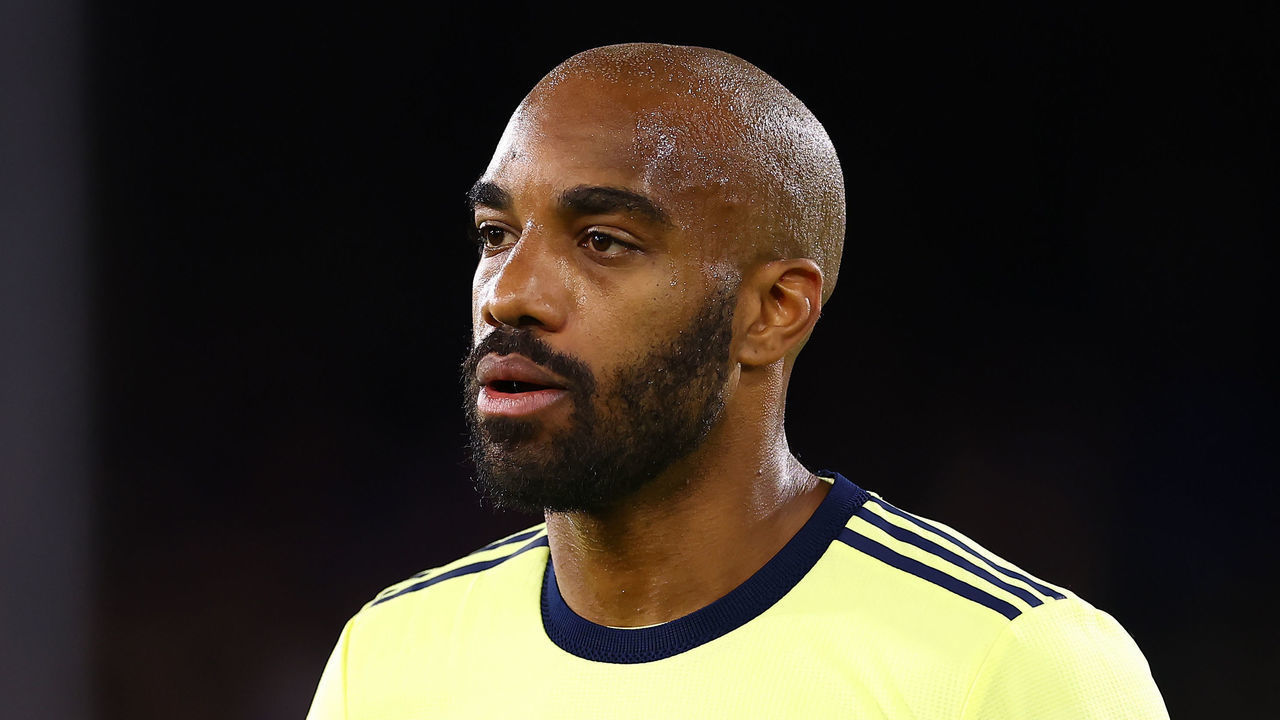 LONDON, ENGLAND - APRIL 04: Alexandre Lacazette of Arsenal during the Premier League match between Crystal Palace and Arsenal at Selhurst Park on April 04, 2022 in London, England.