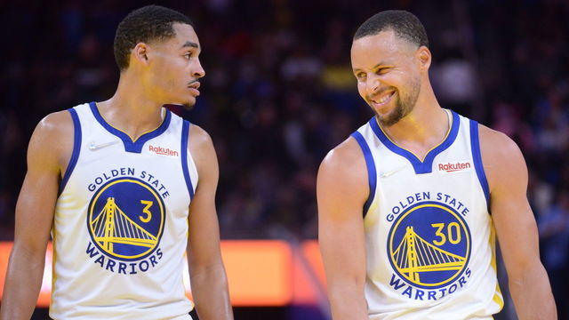 SAN FRANCISCO, CA - APRIL 18: Stephen Curry #30 of the Golden State Warriors smiles during Round 1 Game 2 of the 2022 NBA Playoffs on April 18, 2022 at Chase Center in San Francisco, California. NOTE TO USER: User expressly acknowledges and agrees that, by downloading and or using this photograph, user is consenting to the terms and conditions of Getty Images License Agreement. Mandatory Copyright Notice: Copyright 2022 NBAE