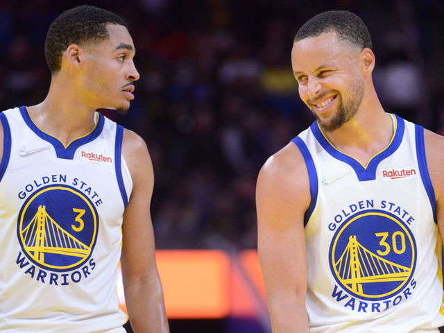 SAN FRANCISCO, CA - APRIL 18: Stephen Curry #30 of the Golden State Warriors smiles during Round 1 Game 2 of the 2022 NBA Playoffs on April 18, 2022 at Chase Center in San Francisco, California. NOTE TO USER: User expressly acknowledges and agrees that, by downloading and or using this photograph, user is consenting to the terms and conditions of Getty Images License Agreement. Mandatory Copyright Notice: Copyright 2022 NBAE