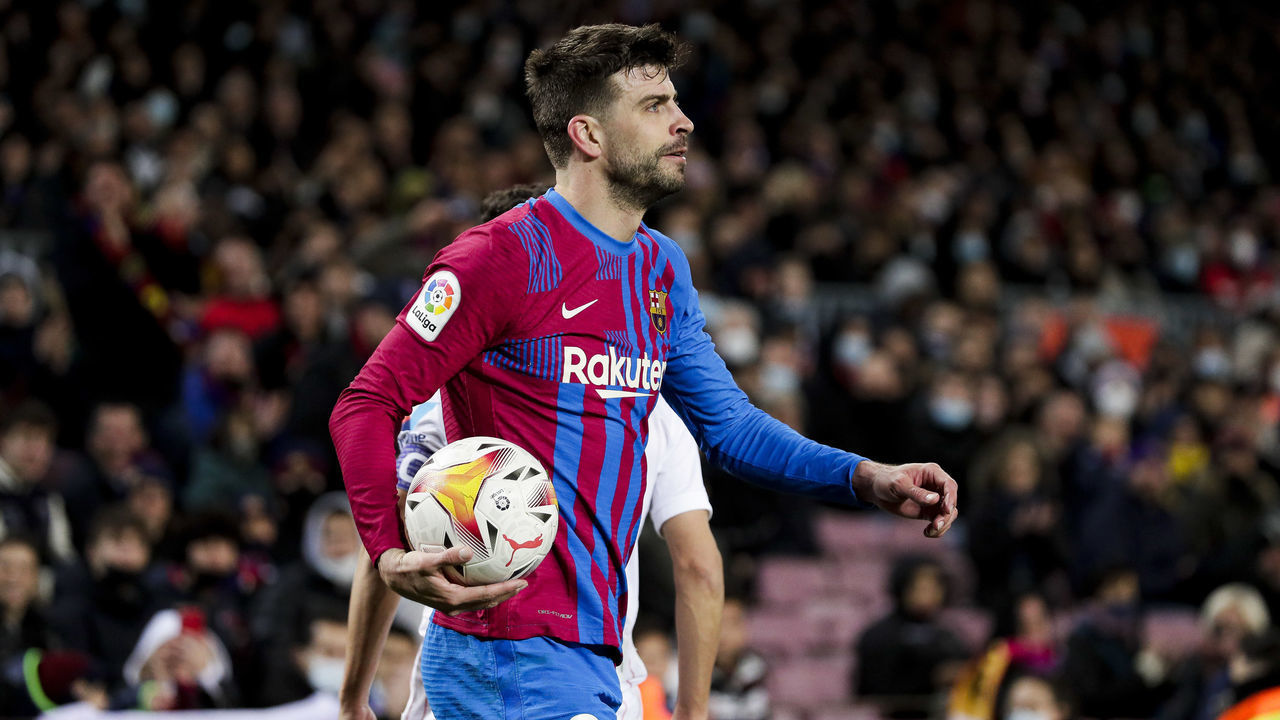 BARCELONA, SPAIN - APRIL 3: Gerard Pique of FC Barcelona during the La Liga Santander match between FC Barcelona v Sevilla at the Camp Nou on April 3, 2022 in Barcelona Spain