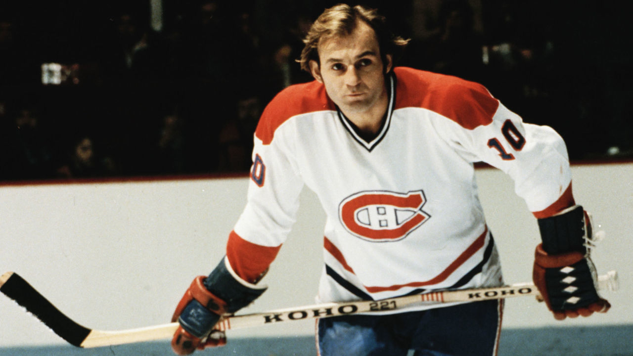 MONTREAL, CANADA- CIRCA 1976: Guy Lafleur #10 of the Montreal Canadiens skates Circa 1976 at the Montreal Forum in Montreal, Quebec, Canada.