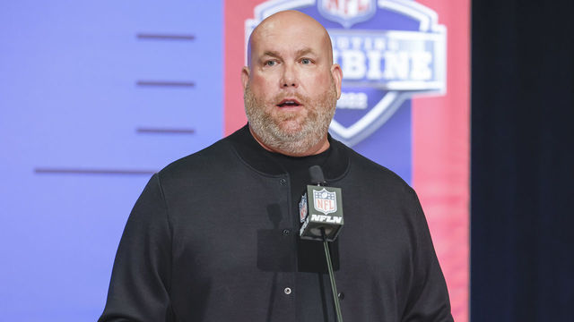 INDIANAPOLIS, IN - MAR 01: Steve Keim, general manager of the Arizona Cardinals speaks to reporters during the NFL Draft Combine at the Indiana Convention Center on March 1, 2022 in Indianapolis, Indiana.