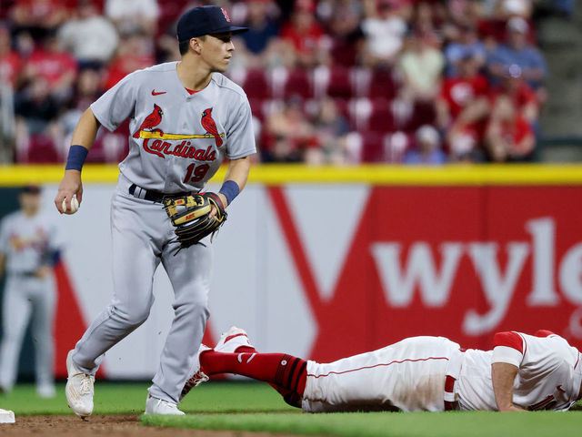 Tyler Naquin of the Cincinnati Reds runs the bases after hitting a News  Photo - Getty Images