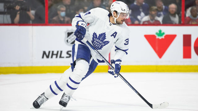 OTTAWA, ON - APRIL 16: Toronto Maple Leafs Center Auston Matthews (34) skates during first period National Hockey League action between the Toronto Maple Leafs and Ottawa Senators on April 16, 2022, at Canadian Tire Centre in Ottawa, ON, Canada.