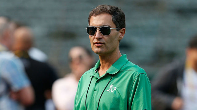 OAKLAND, CALIFORNIA - AUGUST 20: Oakland Athletics president Dave Kaval looks on before the game against the Oakland Athletics at RingCentral Coliseum on August 20, 2021 in Oakland, California.