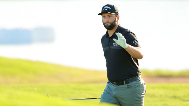 PUERTO VALLARTA, MEXICO - APRIL 28: Jon Rahm of Spain acknowledges fans on the tenth hole during the first round of the Mexico Open at Vidanta on April 28, 2022 in Puerto Vallarta, Jalisco.