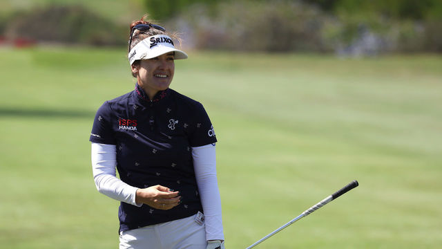 PALOS VERDES ESTATES, CALIFORNIA - APRIL 30: Hannah Green of Australia reacts to her chip on the eighth hole during the third round of the Palos Verdes Championship Presented by Bank of America at Palos Verdes Golf Club on April 30, 2022 in Palos Verdes Estates, California.