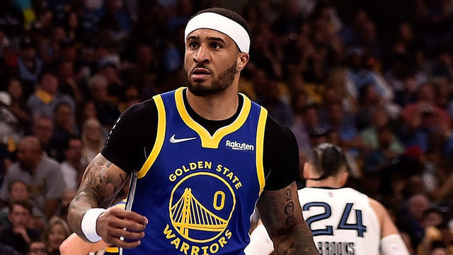 MEMPHIS, TENNESSEE - MAY 01: Gary Payton II #0 of the Golden State Warriors reacts against Desmond Bane #22 of the Memphis Grizzlies during Game One of the Western Conference Semifinals of the NBA Playoffs at FedExForum on May 01, 2022 in Memphis, Tennessee.