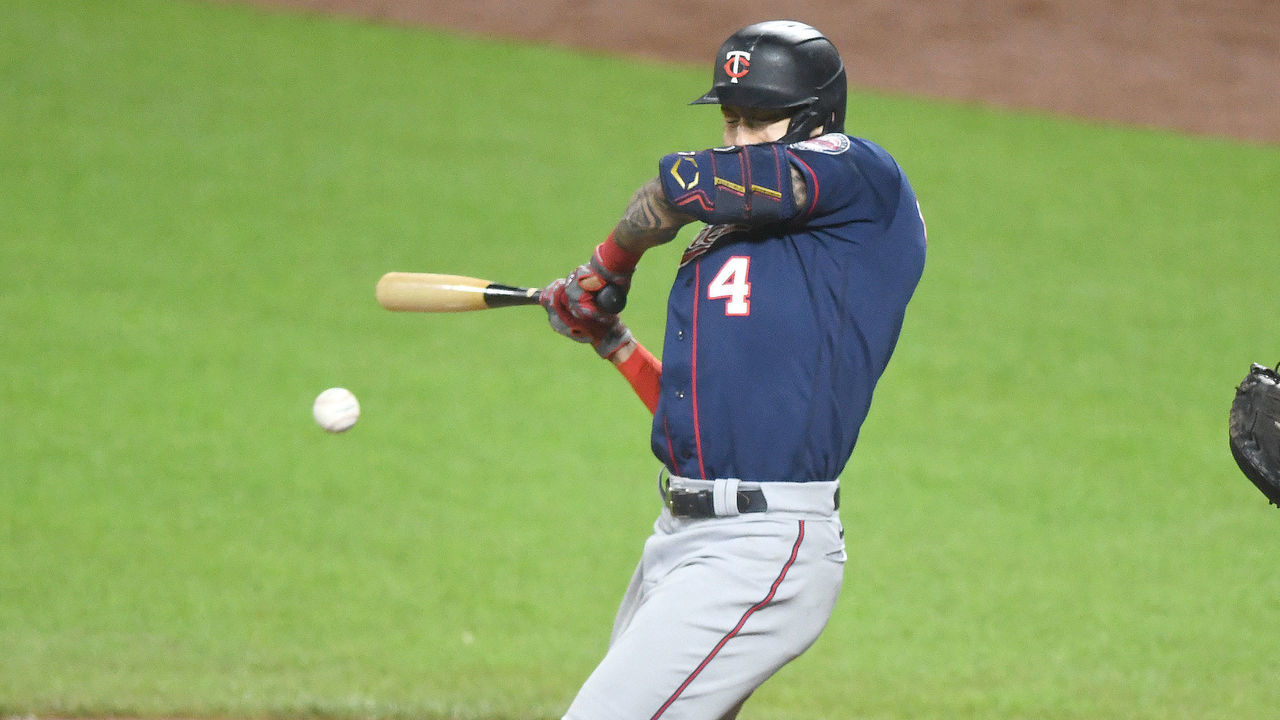 BALTIMORE, MD - MAY 05: Carlos Correa #4 of the Minnesota Twins grounds put in the seventh inning against the Baltimore Orioles at Oriole Park at Camden Yards on April 30, 2022 in Baltimore, Maryland.