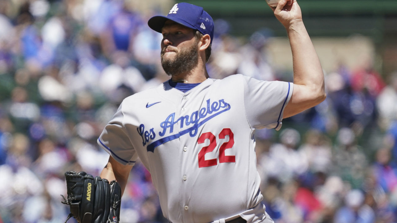 CHICAGO, ILLINOIS - MAY 07: Clayton Kershaw #22 of the Los Angeles Dodgers throws a pitch during the second inning of Game One of a doubleheader against the Chicago Cubs at Wrigley Field on May 07, 2022 in Chicago, Illinois.
