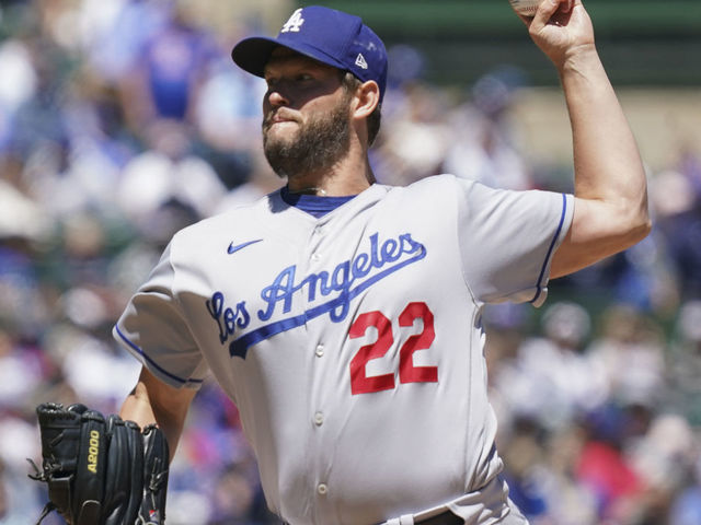 CHICAGO, ILLINOIS - MAY 07: Clayton Kershaw #22 of the Los Angeles Dodgers throws a pitch during the second inning of Game One of a doubleheader against the Chicago Cubs at Wrigley Field on May 07, 2022 in Chicago, Illinois.