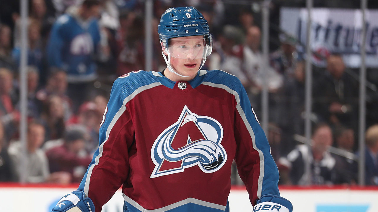 DENVER, COLORADO - MAY 05: Cale Makar #8 of the Colorado Avalanche skates against the Nashville Predators in Game Two of the First Round of the 2022 Stanley Cup Playoffs at Ball Arena on May 5, 2022 in Denver, Colorado.