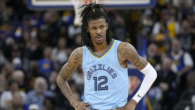 SAN FRANCISCO, CALIFORNIA - MAY 07: Ja Morant #12 of the Memphis Grizzlies looks on against the Golden State Warriors in the second half of Game Three of the Western Conference Semifinals of the NBA Playoffs at Chase Center on May 07, 2022 in San Francisco, California.