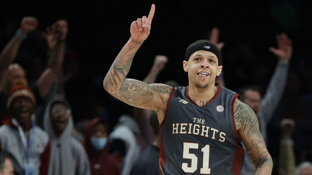 NEW YORK, NEW YORK - MARCH 09: Brevin Galloway #51 of the Boston College Eagles reacts during the second half against the Wake Forest Demon Deacons in the 2022 Men's ACC Basketball Tournament - Second Round at Barclays Center on March 09, 2022 in the Brooklyn borough of New York City. The Eagles won 82-77.