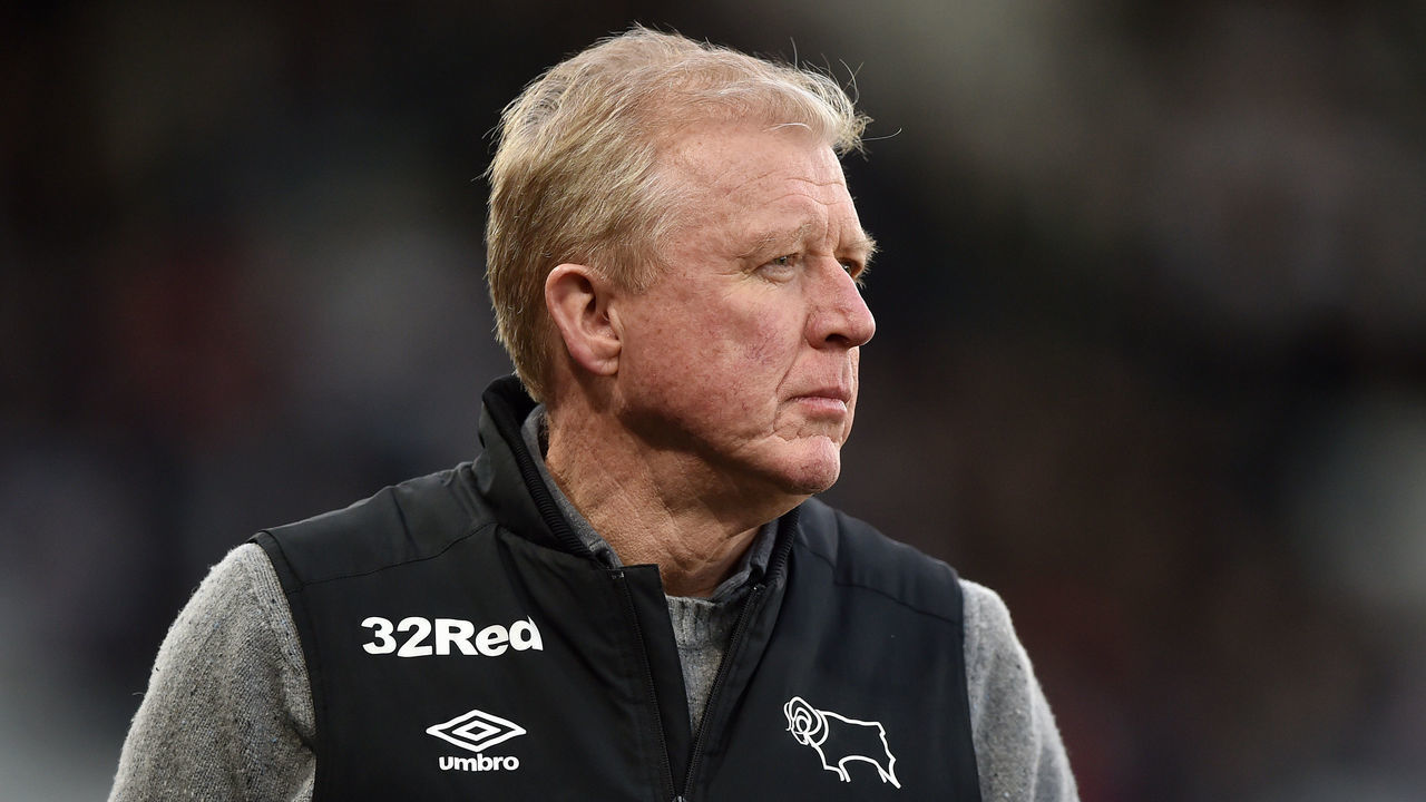 DERBY, ENGLAND - APRIL 15: Steve McClaren, Derby County Senior Advisor looks on prior to the Sky Bet Championship match between Derby County and Fulham at Pride Park Stadium on April 15, 2022 in Derby, England.