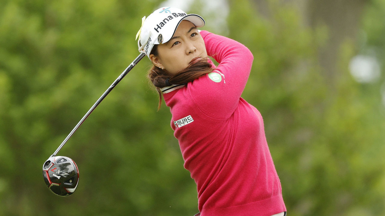 CLIFTON, NEW JERSEY - MAY 13: Minjee Lee of Australia hits their shot on the 2nd tee during the second round of the Cognizant Founders Cup at Upper Montclair Country Club on May 13, 2022 in Clifton, New Jersey.