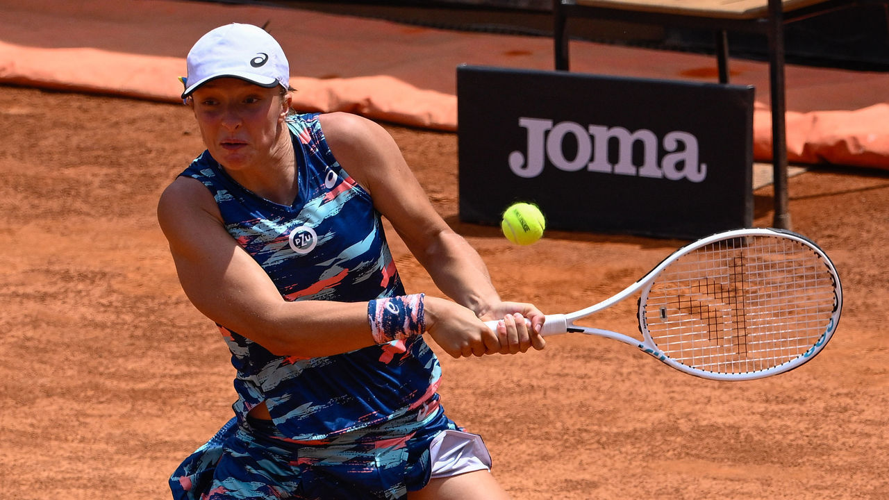 Iga Swiatek (POL) during final against Ons Jabeur (TUN) of the WTA Master 1000 Internazionali BNL D'Italia tournament at Foro Italico on May 15, 2022
