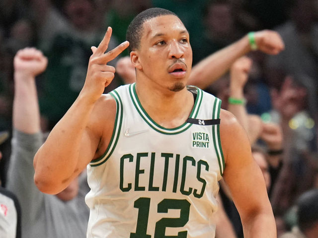 BOSTON, MA - MAY 15: Grant Williams #12 of the Boston Celtics reacts during Game 7 of the 2022 NBA Playoffs Eastern Conference Semifinals on May 15, 2022 at TD Garden in Boston, Massachusets. NOTE TO USER: User expressly acknowledges and agrees that, by downloading and/or using this Photograph, user is consenting to the terms and conditions of the Getty Images License Agreement. Mandatory Copyright Notice: Copyright 2022 NBAE