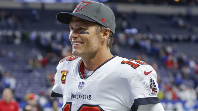 INDIANAPOLIS, IN - NOVEMBER 28: Tom Brady #12 of the Tampa Bay Buccaneers is seen after the game against the Indianapolis Colts at Lucas Oil Stadium on November 28, 2021 in Indianapolis, Indiana.
