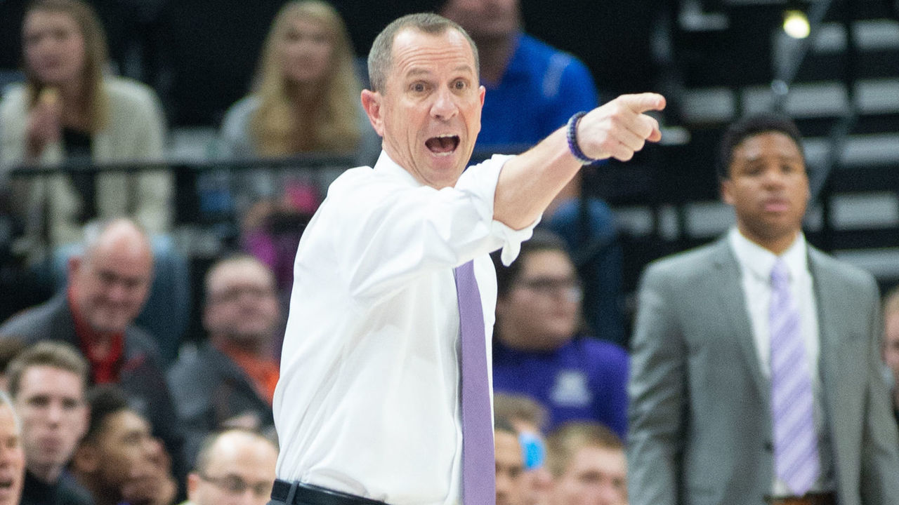 SALT LAKE CITY, UT - DECEMBER 08: Weber State Wildcats head coach Randy Rahe during a game between the Weber State Wildcats and the Utah State Aggies on December 08, 2018, at Vivint Smart Smart Home Arena in Salt Lake City, Utah.