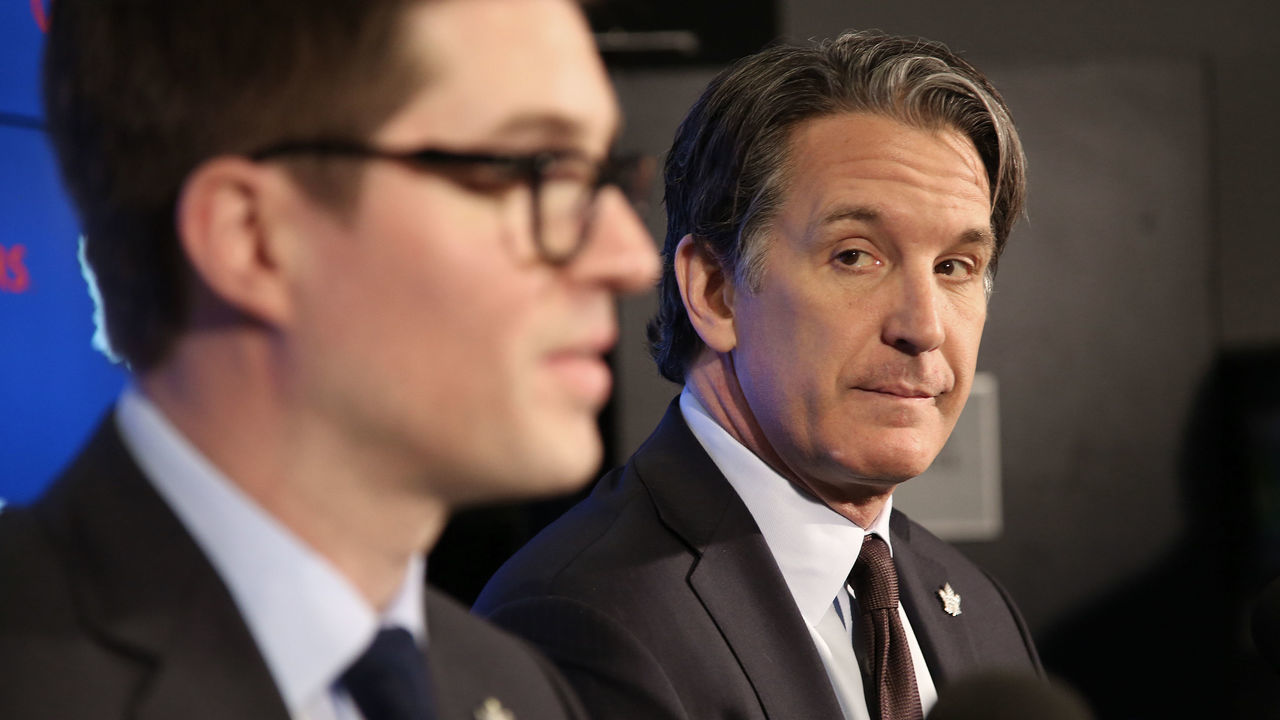 TORONTO, ON-Toronto-DUBAS.The Maple Leafs announced today the promotion of Kyle Dubas to General Manager. Brendan Shanahan was on hand for the announcement..October 30, 2012. (Rene Johnston/Toronto Star via Getty Images)