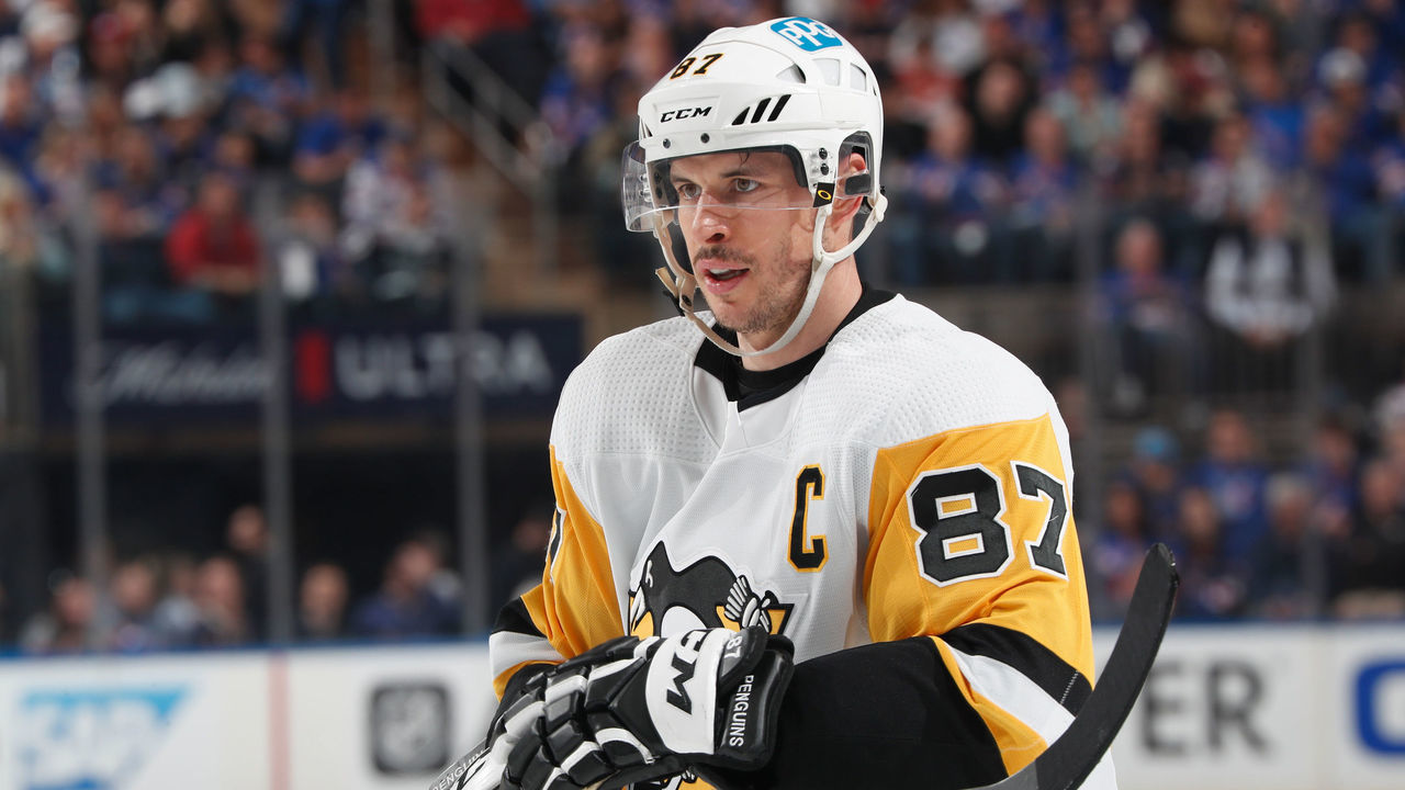 NEW YORK, NY - MAY 15: Sidney Crosby #87 of the Pittsburgh Penguins skates against the New York Rangers in Game Seven of the First Round of the 2022 Stanley Cup Playoffs at Madison Square Garden on May 15, 2022 in New York City.