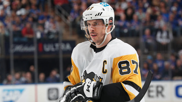 NEW YORK, NY - MAY 15: Sidney Crosby #87 of the Pittsburgh Penguins skates against the New York Rangers in Game Seven of the First Round of the 2022 Stanley Cup Playoffs at Madison Square Garden on May 15, 2022 in New York City.