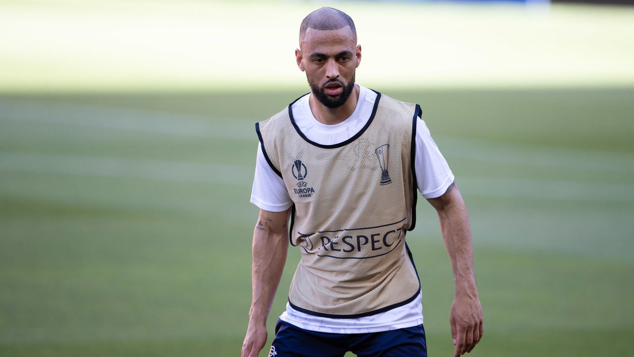 SEVILLE, SPAIN - MAY 17: Rangers' Kemar Roofe during a Rangers Europa League Final Media Access at the Ramon Sanchez Pizjuan Stadium, on May 17, 2022, in Seville, Spain.