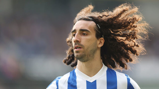 BRIGHTON, ENGLAND - MAY 07: Marc Cucurella of Brighton & Hove Albion during the Premier League match between Brighton & Hove Albion and Manchester United at American Express Community Stadium on May 7, 2022 in Brighton, United Kingdom.